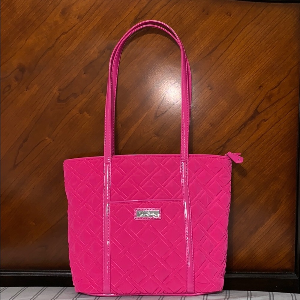Vera Bradley Pink Quilted Tote with Long Handles